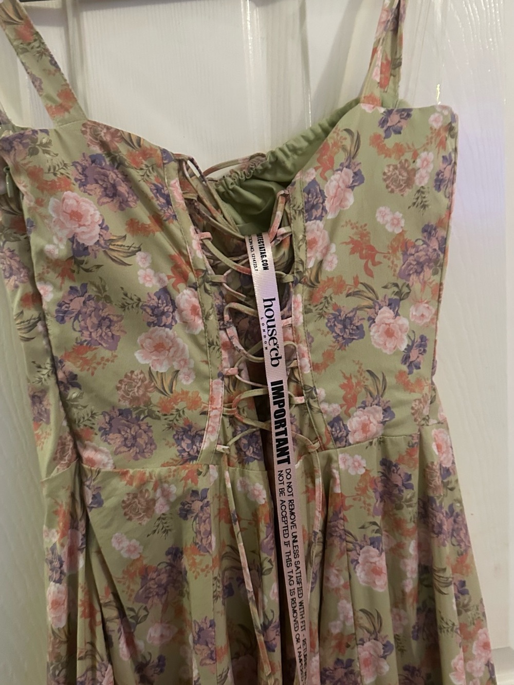 House of CB Olive Green Floral Maxi Dress - Picture 4 of 6